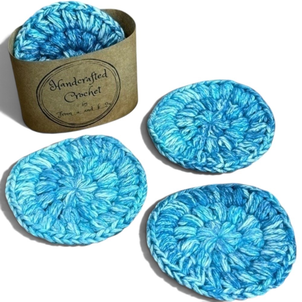 Handcrafted‎ Crochet Face Round Makeup Remover Scrubbies Set Cotton Yarn